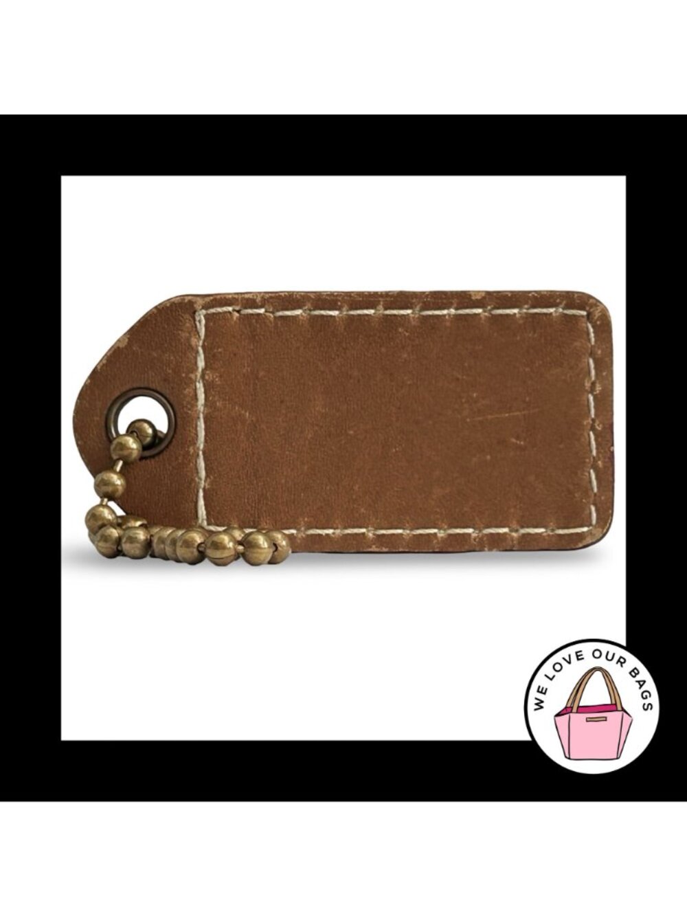 65th Anniversary COACH Y2K VINTAGE Hang Tag 2.5" Brown Leather Bag Charm Fob - Picture 4 of 4